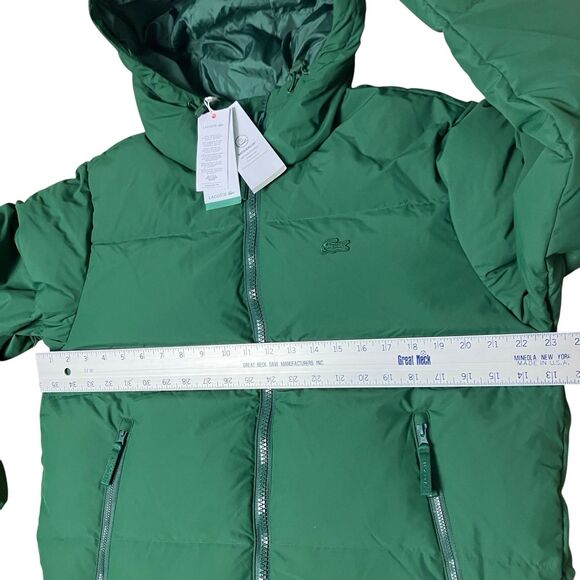 Lacoste Puffer Jacket Mens S Green Quilted Water Repellent *NEEDS REPAIR* BH3522 - Picture 11 of 16